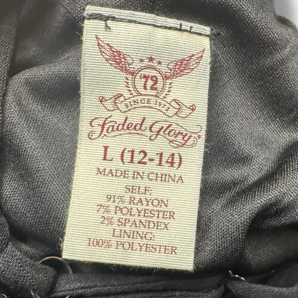 Faded Glory Maxi Dress L Black Textured Summer Whimsygoth Grunge Capsule Y2K - Picture 5 of 12